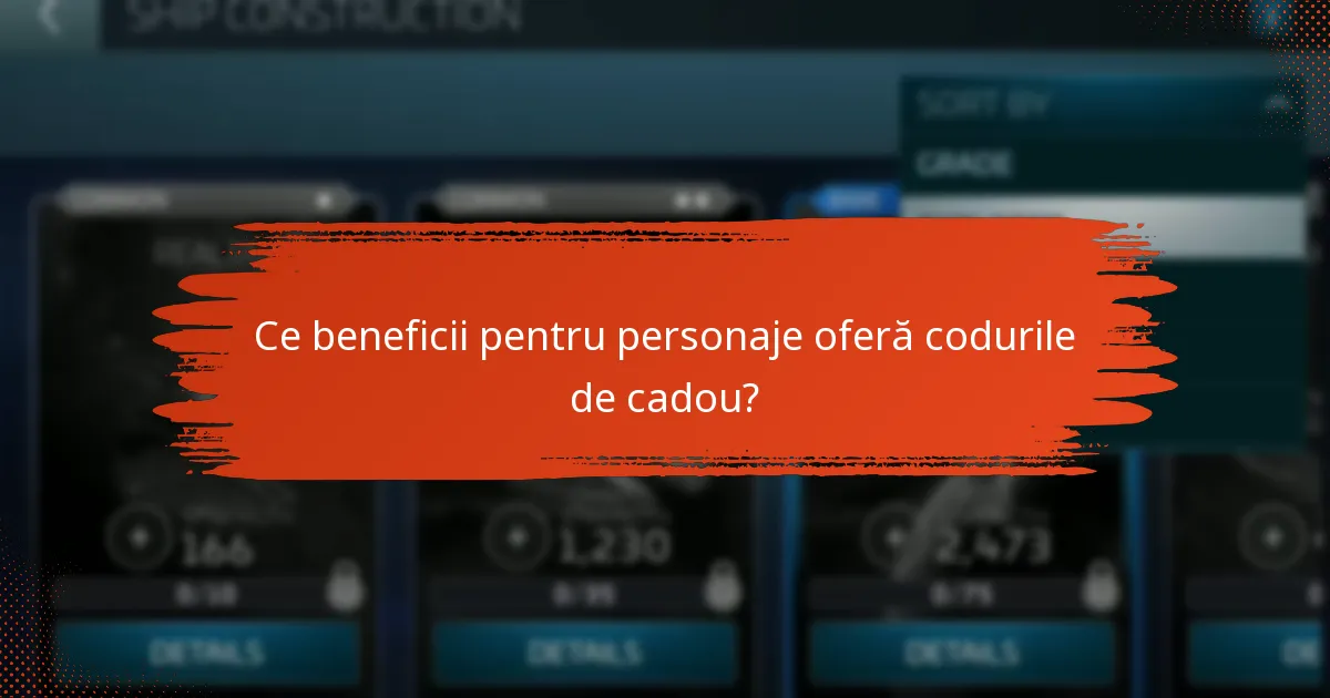 Ce beneficii pentru personaje oferă codurile de cadou?